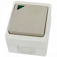 Переключатель 1-клавишный ВУОКСА, с подсветкой, открытый монтаж |  код. SQ1803-0005 |  TDM